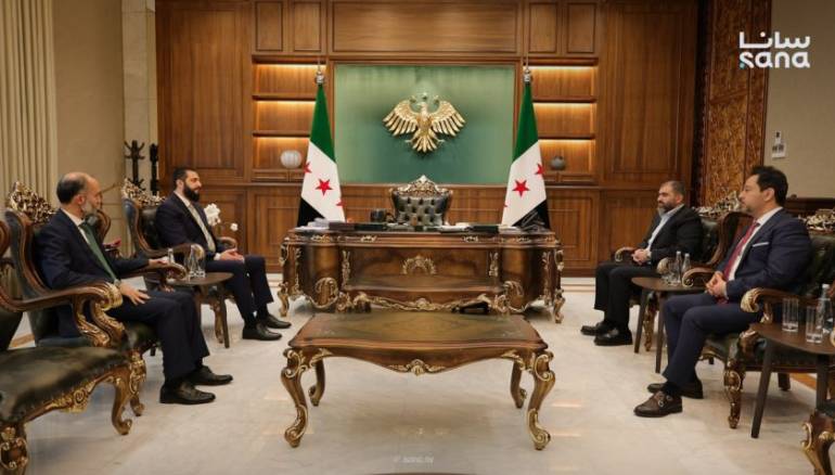 President al-Sharaa discusses with Turkish delegation development of maritime industry