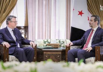 Syrian foreign minister meets German state minister in Damascus to boost ties