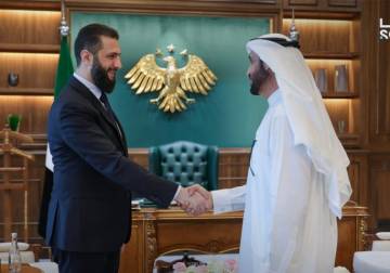 President al-Sharaa discusses investment, reconstruction with UAE’s Al Shaibani