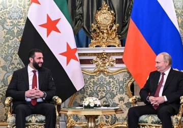Syria’s al-Sharaa, Russia’s Putin meet in first visit to Moscow