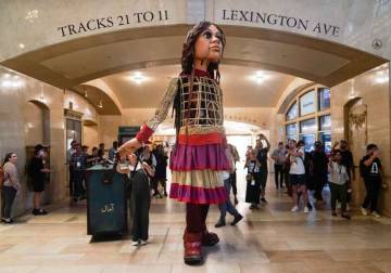 Little Amal, a 12-foot puppet of a Syrian refugee, will travel the US