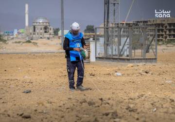 Mortar shell from war destroyed near major Damascus bypass