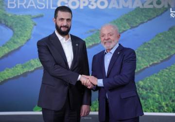 President al-Sharaa welcomed by Brazilian President at COP30 Climate Summit