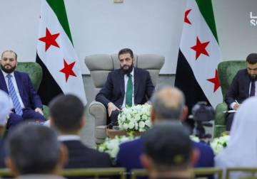 President al-Sharaa meets Idlib notables to exchange Eid al-Adha greetings