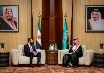 President al-Sharaa, Saudi Crown Prince Mohammed bin Salman discuss bilateral relations