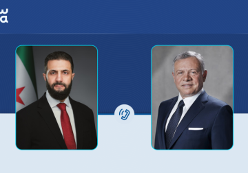 President al-Sharaa, King Abdullah II discuss escalation developments in region