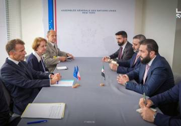 President al-Sharaa meets French President Macron on UNGA sidelines