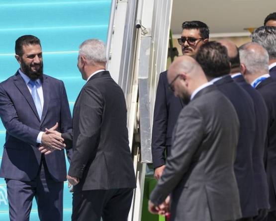 President al-Sharaa arrives in Ankara