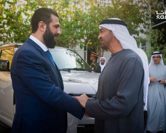 Presidents al-Sharaa, bin Zayed discuss boosting bilateral ties in Abu Dhabi