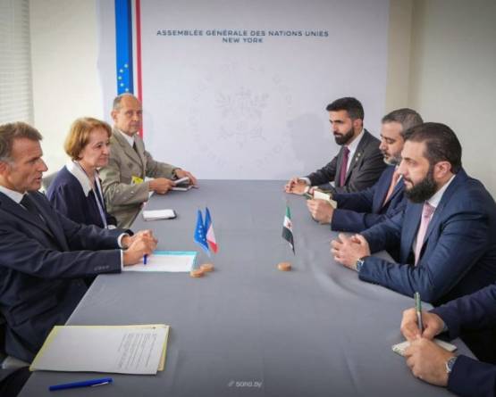 President al-Sharaa meets French President Macron on UNGA sidelines